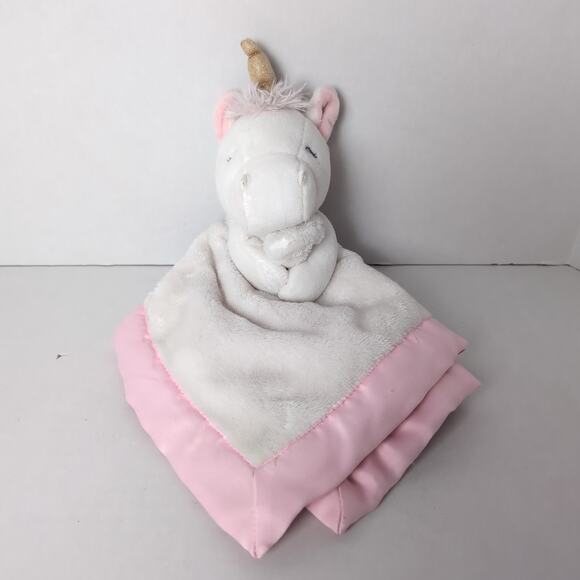 Carter's Unicorn Lovey Plush Security Blanket Stuffed Animal Baby Pink White - Picture 8 of 12
